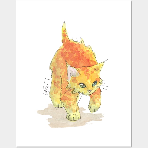 Fire Kitten Wall Art by Aqutalion